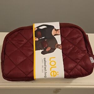 Lolé Quilted Belt Bag in Burgundy